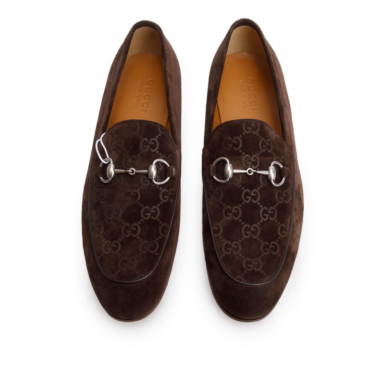 Gucci Brown GG Suede Horsebit Accent Loafers, Men's Size 9
