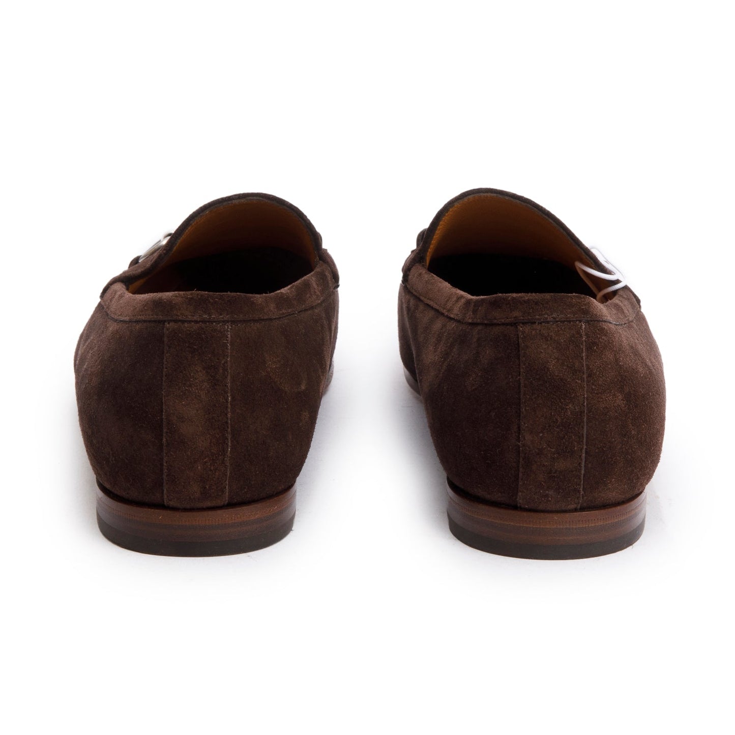 Gucci Brown GG Suede Horsebit Accent Loafers, Men's Size 9