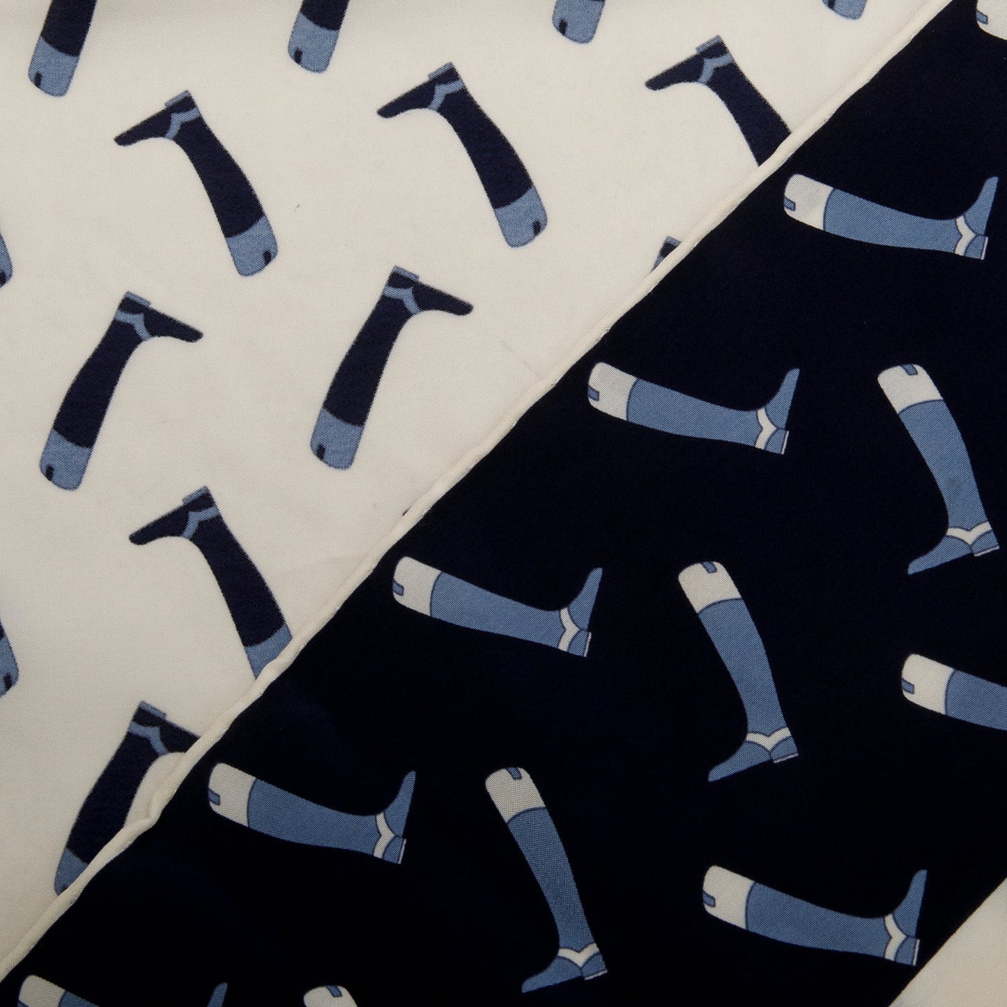 Gucci Navy/White Silk Riding Boot Print Scarf