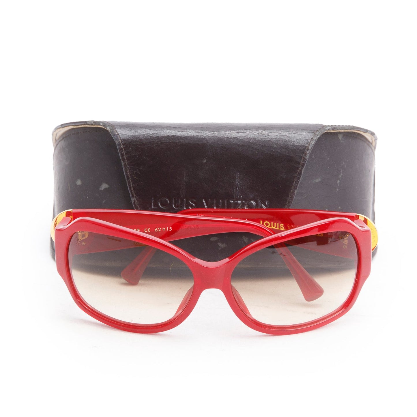 Louis Vuitton Z0133E Red Acetate Crystal Ursula Square Sunglasses