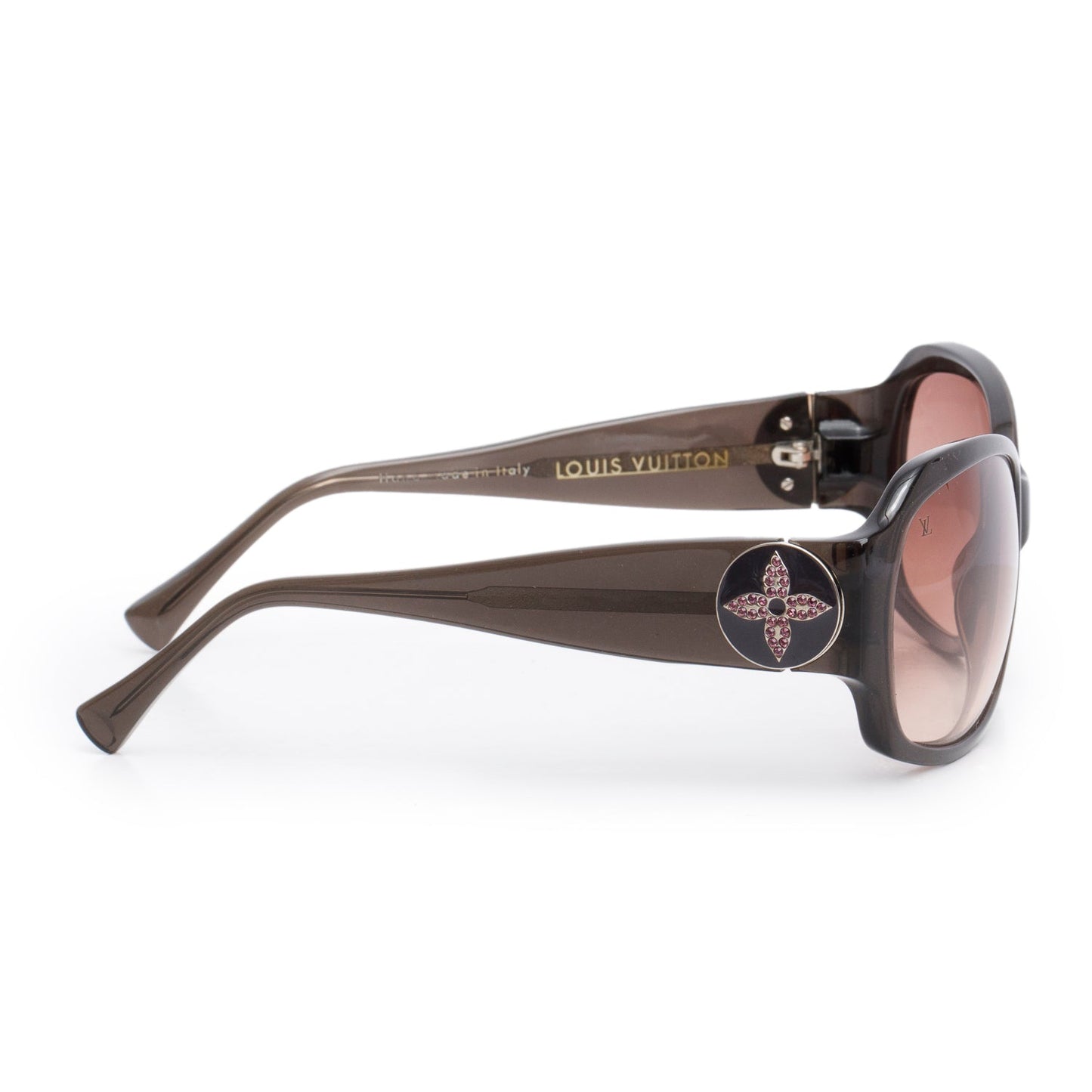 Louis Vuitton Z0134E Brown Acetate Crystal Ursula Square Sunglasses