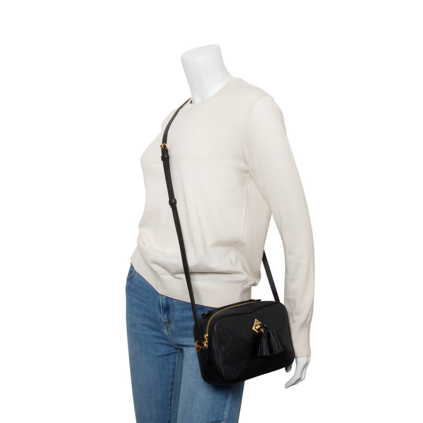 Louis Vuitton Black Monogram Empreinte Leather Saintonge Bag