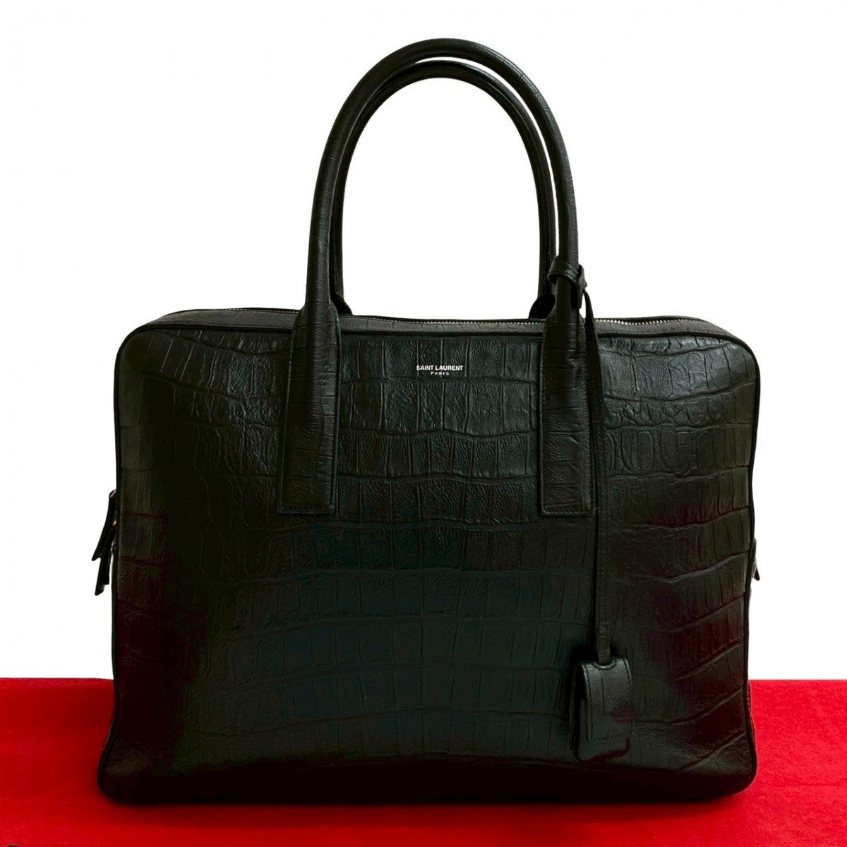 YVES SAINT LAURENT Business bag leather black Classic Museum