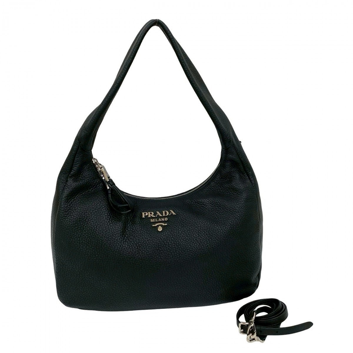 PRADA Shoulder Bag leather black