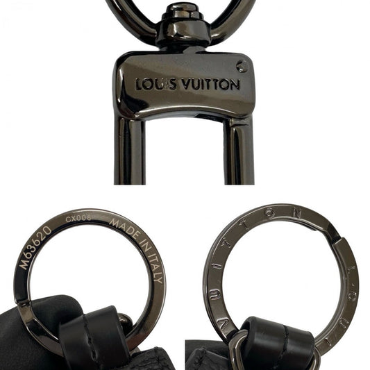 LOUIS VUITTON key ring M63620 leather black Monogram Eclipse Porto Cle Cloche Cle