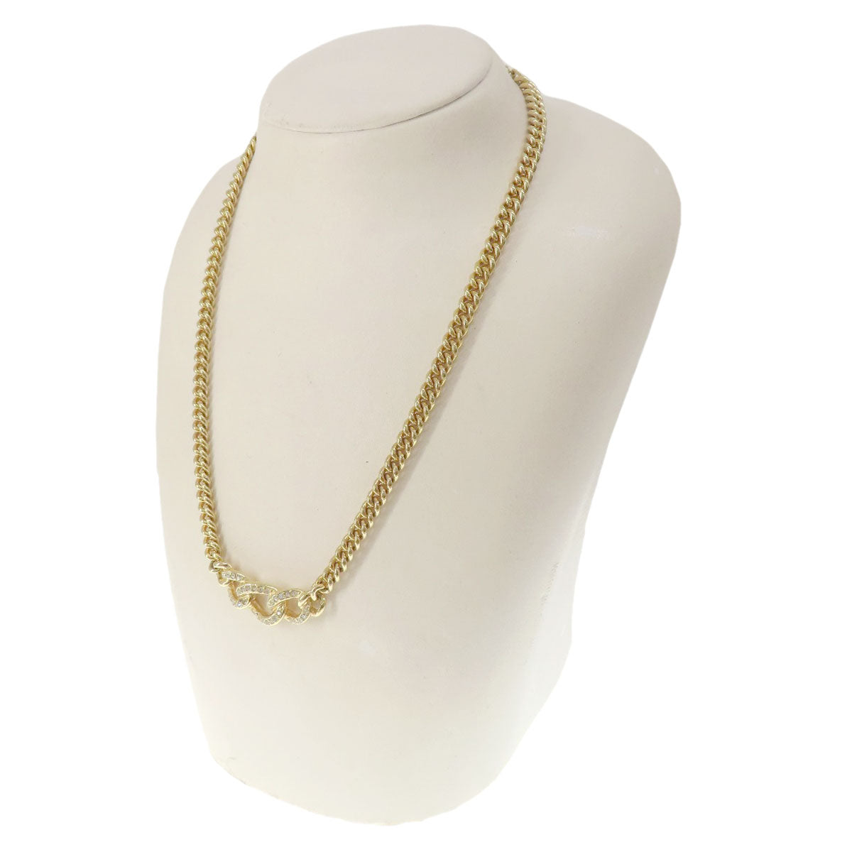 Christian Dior Necklace metallic gold Rhinestone Women