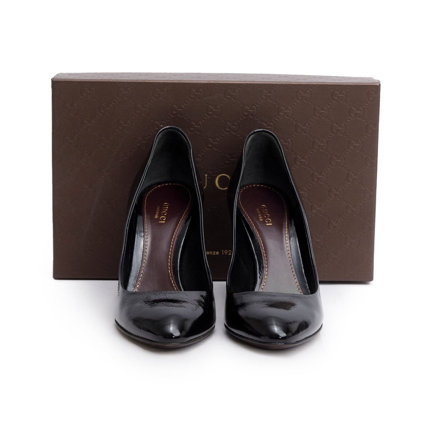 Gucci Black Vernis Naplack Leather Pumps