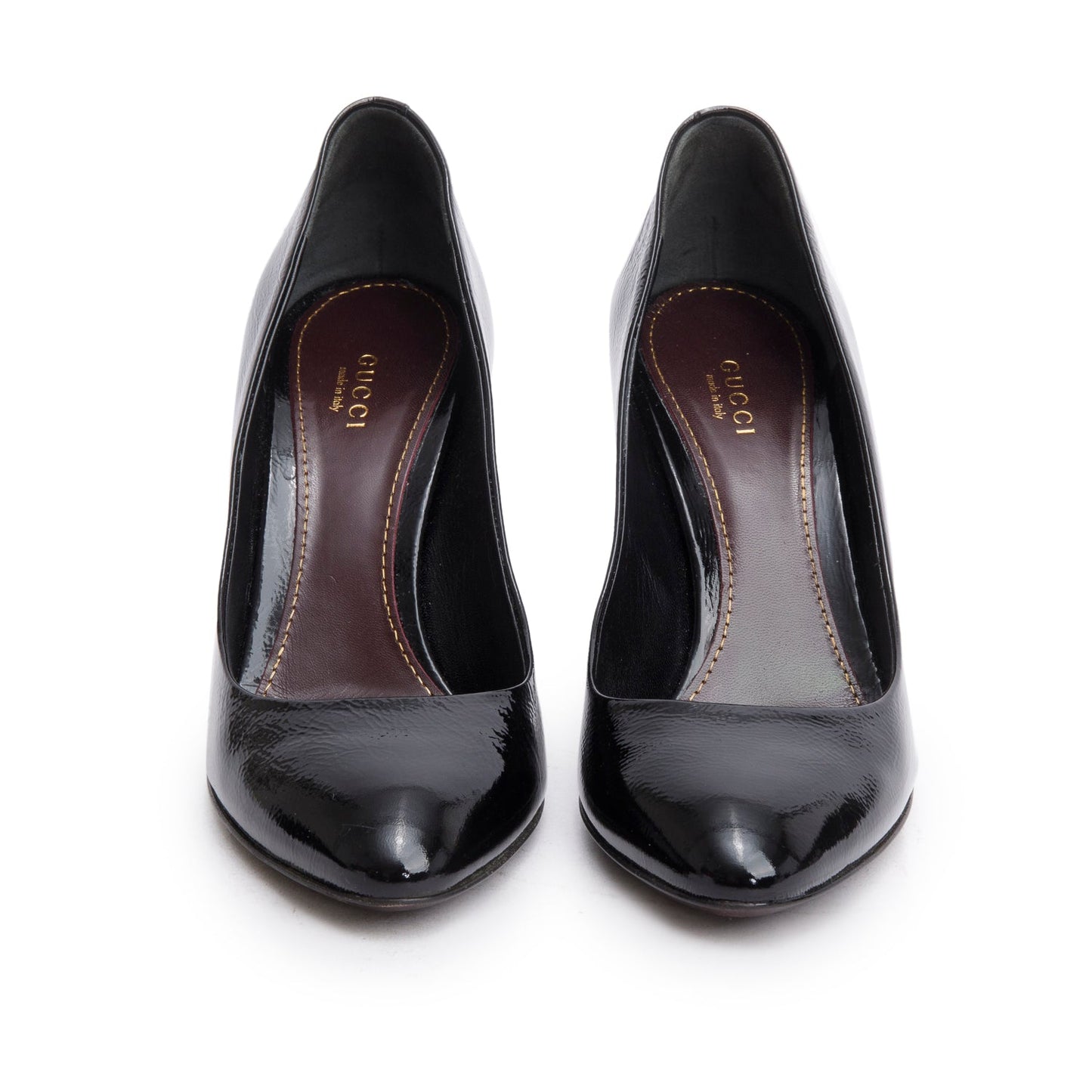 Gucci Black Vernis Naplack Leather Pumps