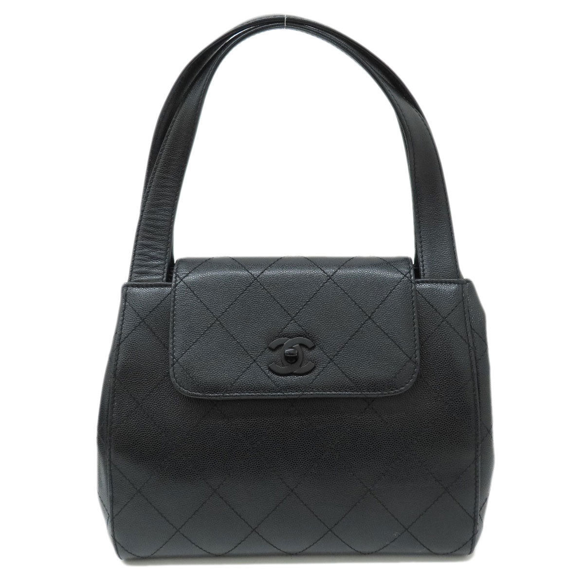 CHANEL Handbag Grained Calfskin Skin black COCO Mark