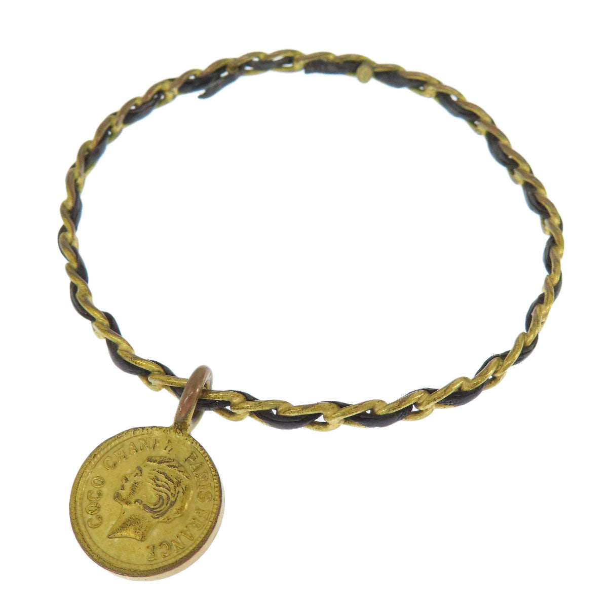 CHANEL bracelet metallic gold COCO Mark Bangle