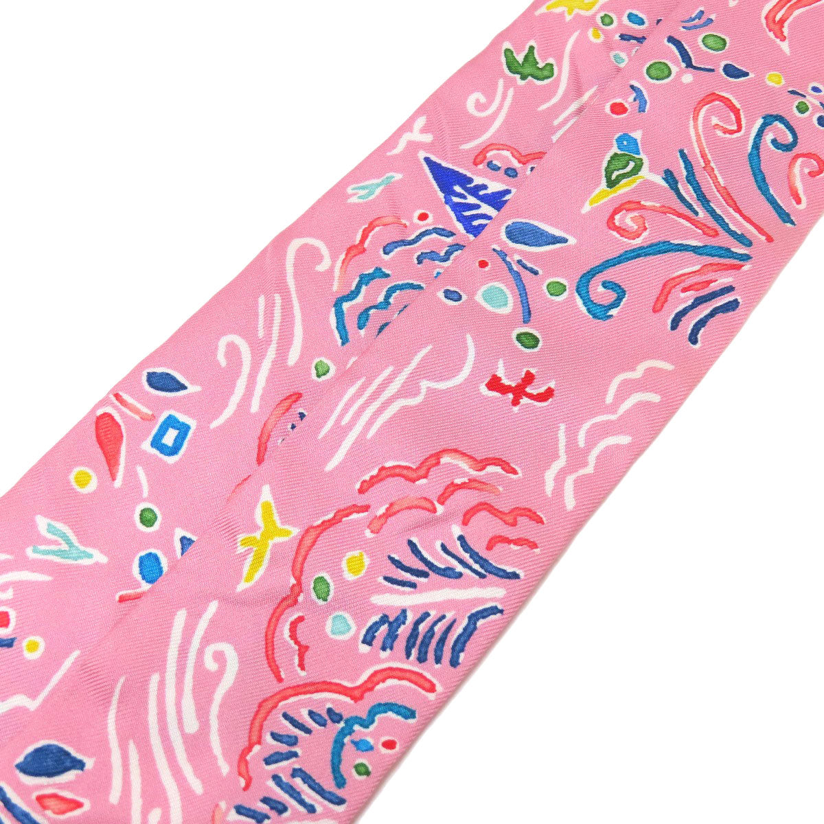 HERMES scarf silk pink Twilly Women