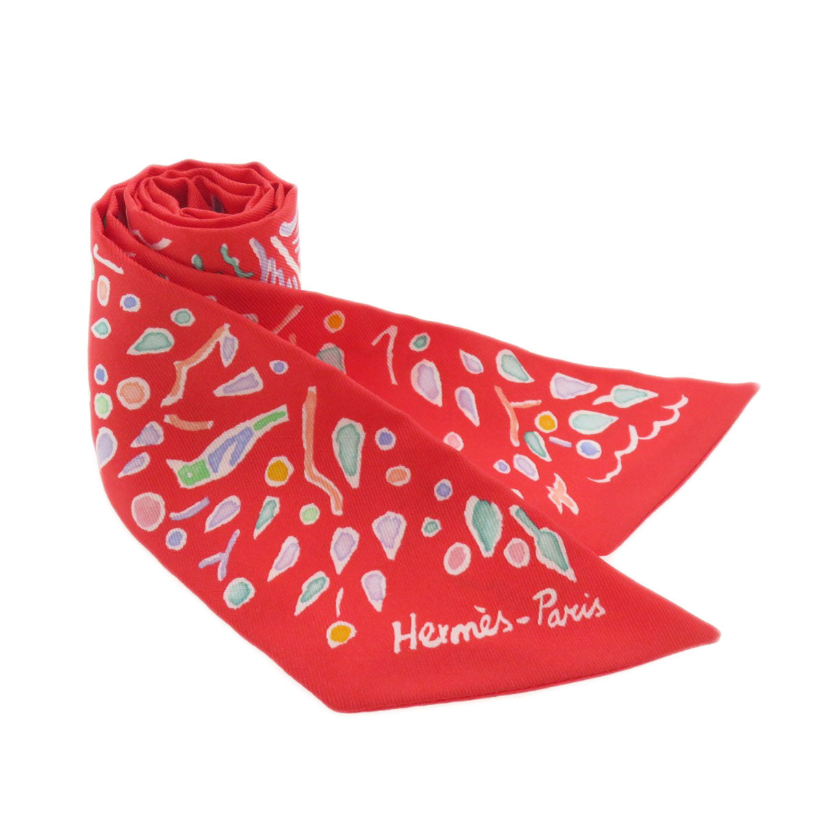HERMES scarf silk Red Twilly Women