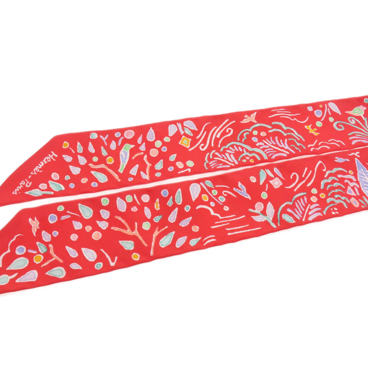 HERMES scarf silk Red Twilly Women