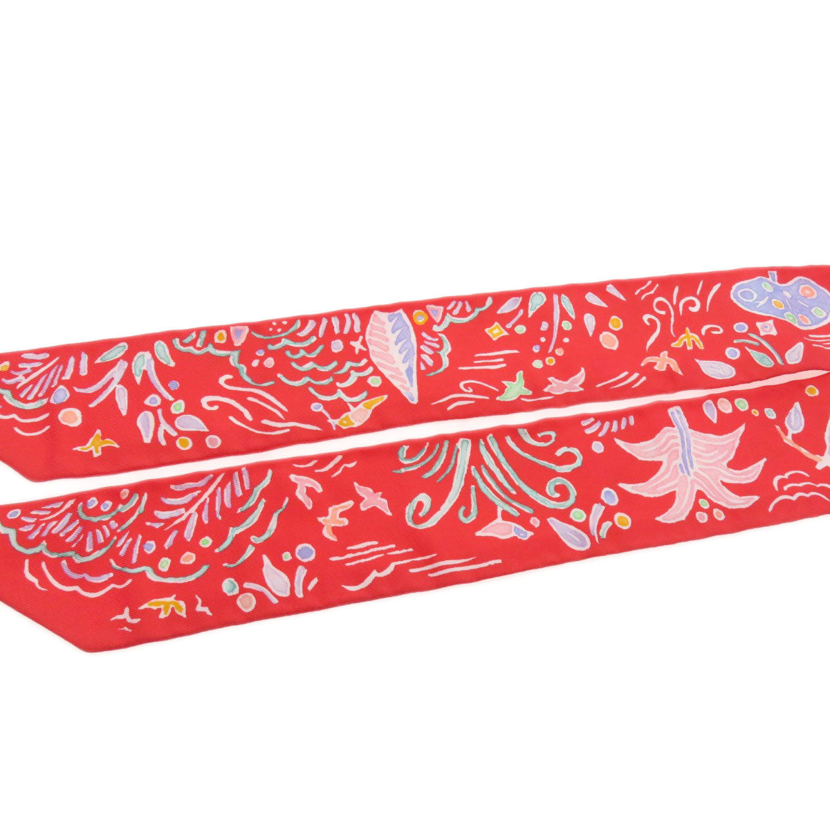 HERMES scarf silk Red Twilly Women