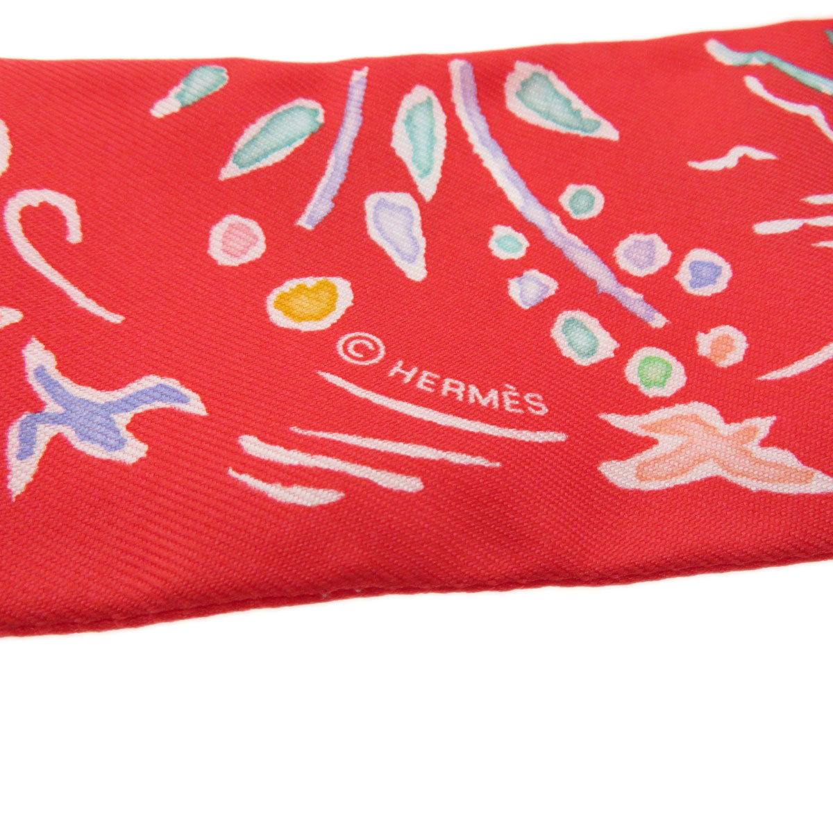 HERMES scarf silk Red Twilly Women