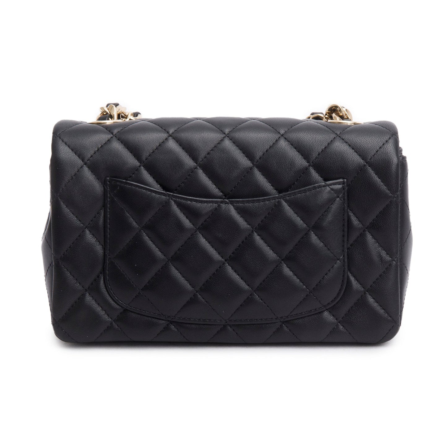 Chanel 2020 Black Lambskin Mini Coco Charms Rectangular Flap