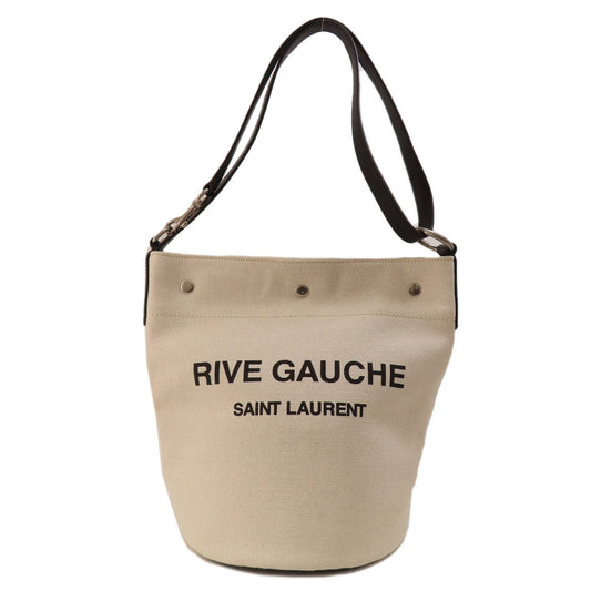 SAINT LAURENT Handbag canvas beige Bucket bag Women