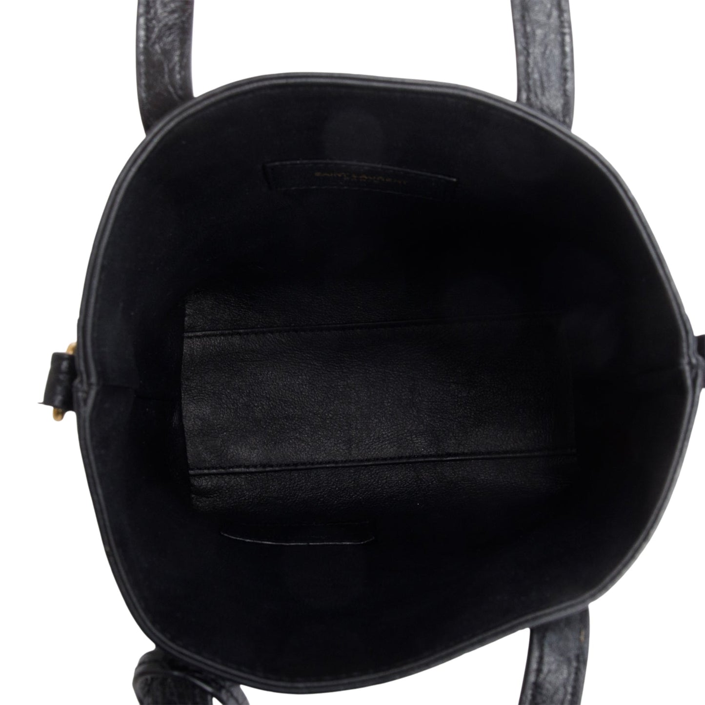 Saint Laurent 2025 Black Croc Embossed Calfskin Mini Toy Shopper Tote