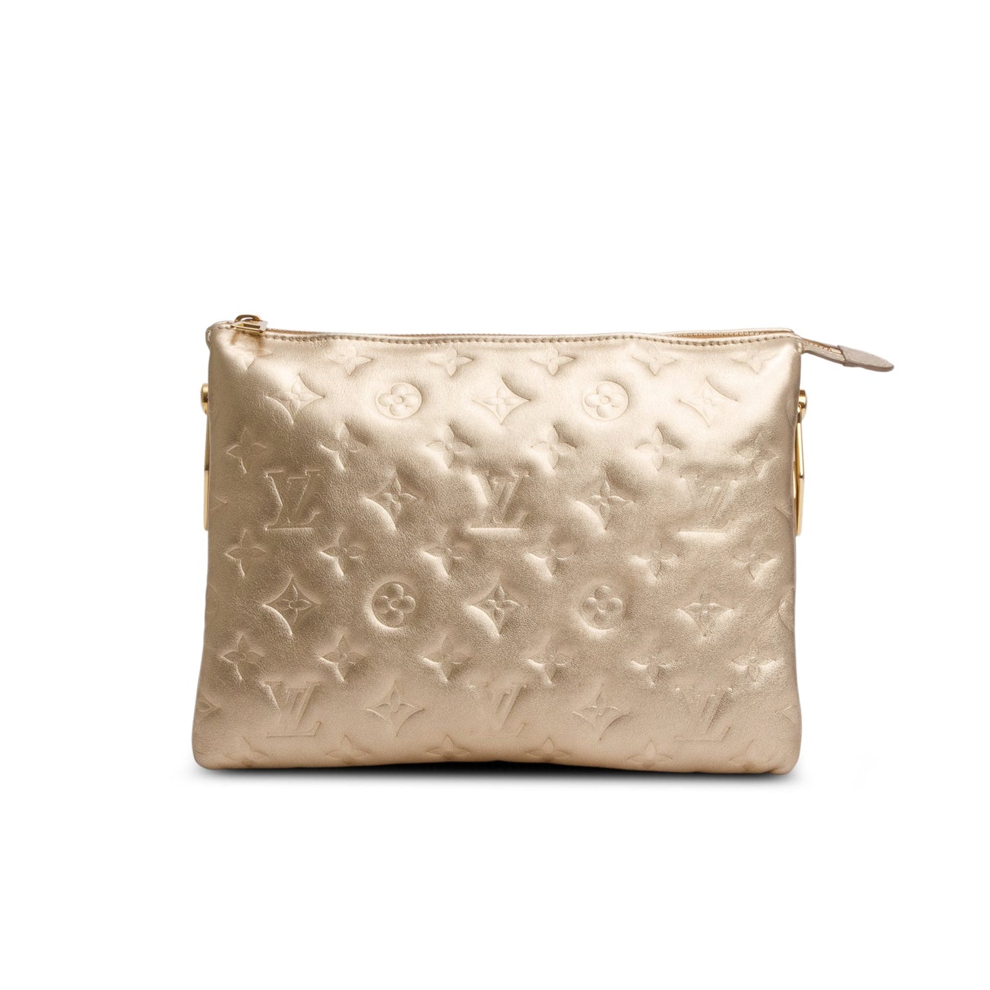 Louis Vuitton 2021 Gold Monogram Embossed Lambskin Leather Coussin PM