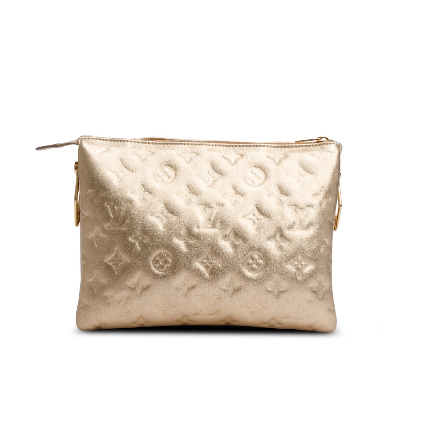 Louis Vuitton 2021 Gold Monogram Embossed Lambskin Leather Coussin PM