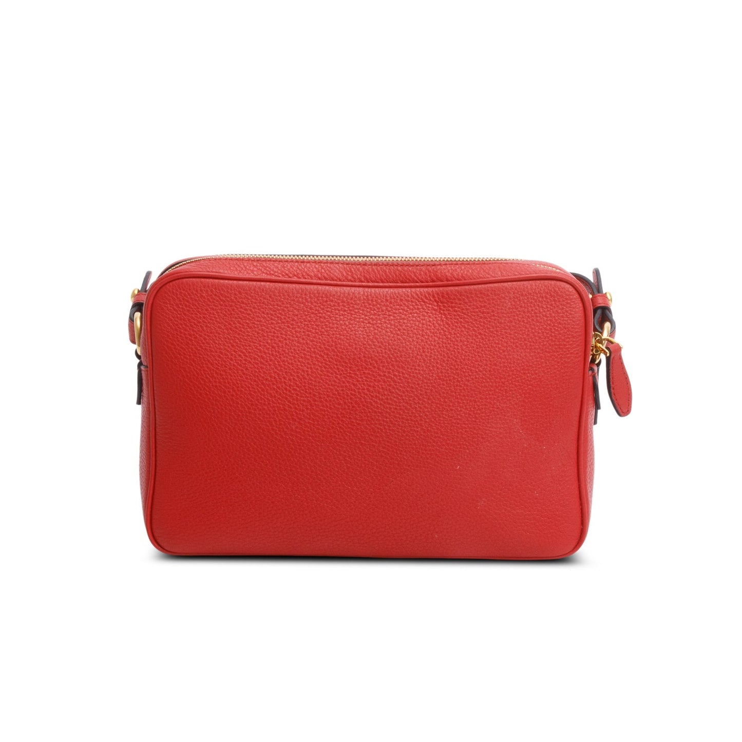 Prada Red Vitello Phenix Leather Camera Bag