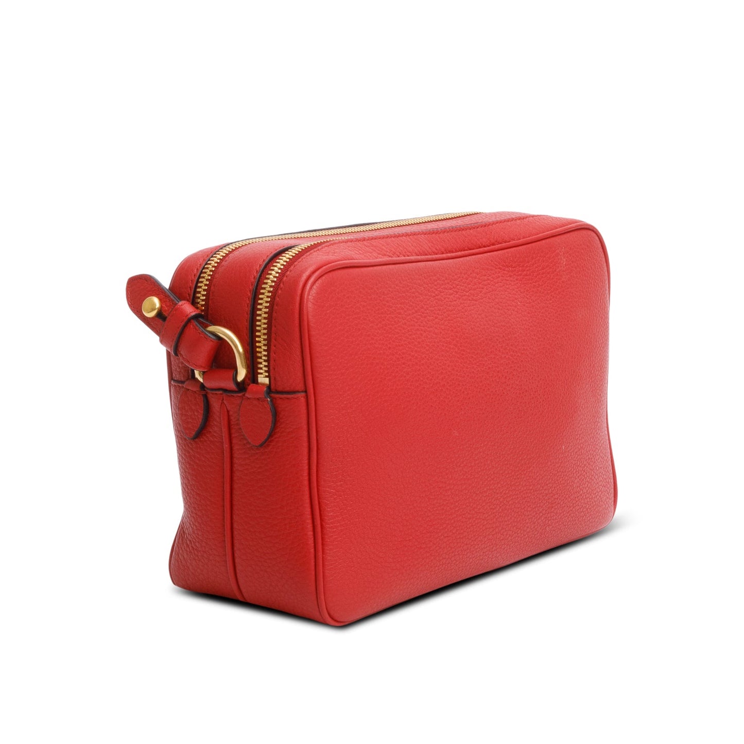 Prada Red Vitello Phenix Leather Camera Bag