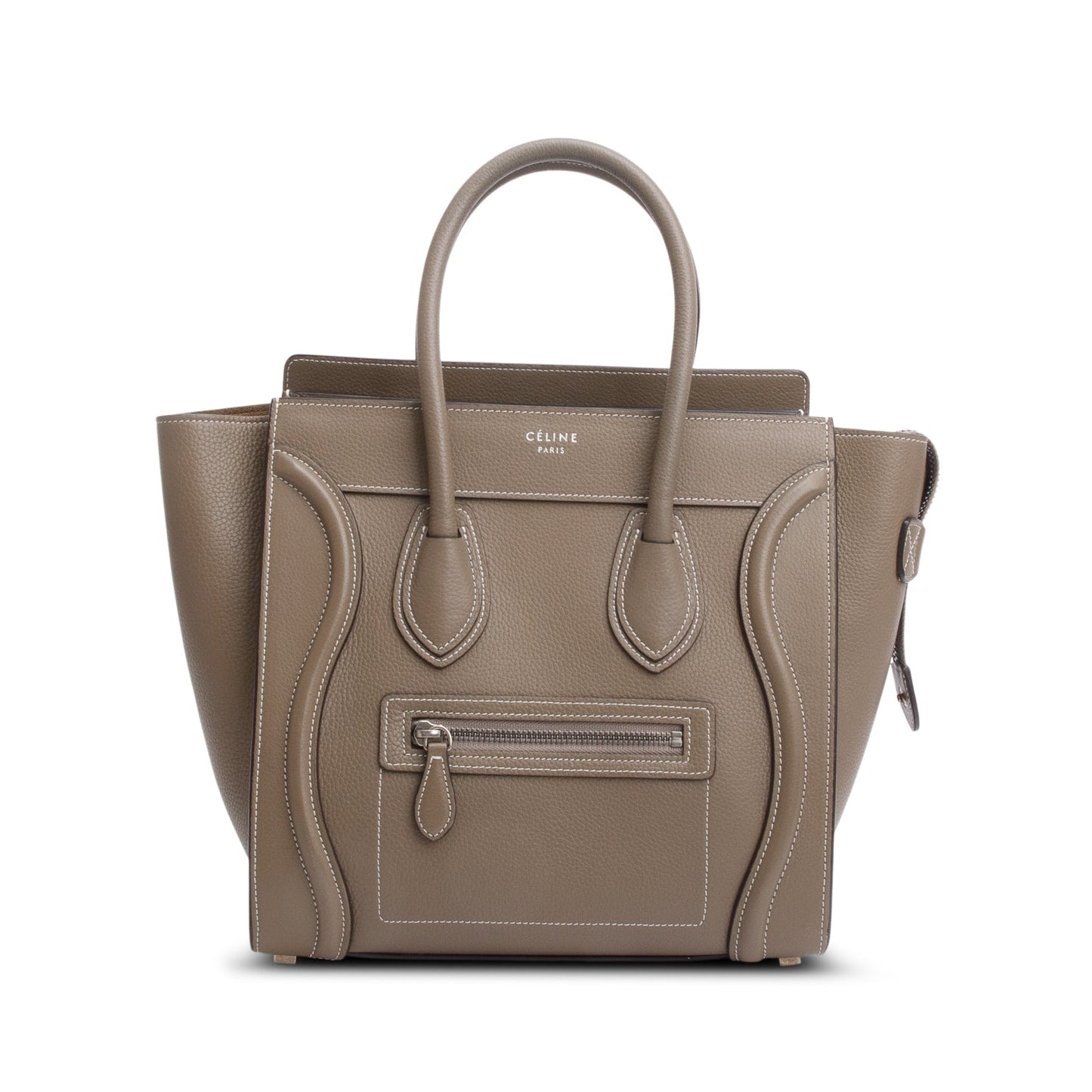 Celine Taupe Calfskin Micro Luggage Tote