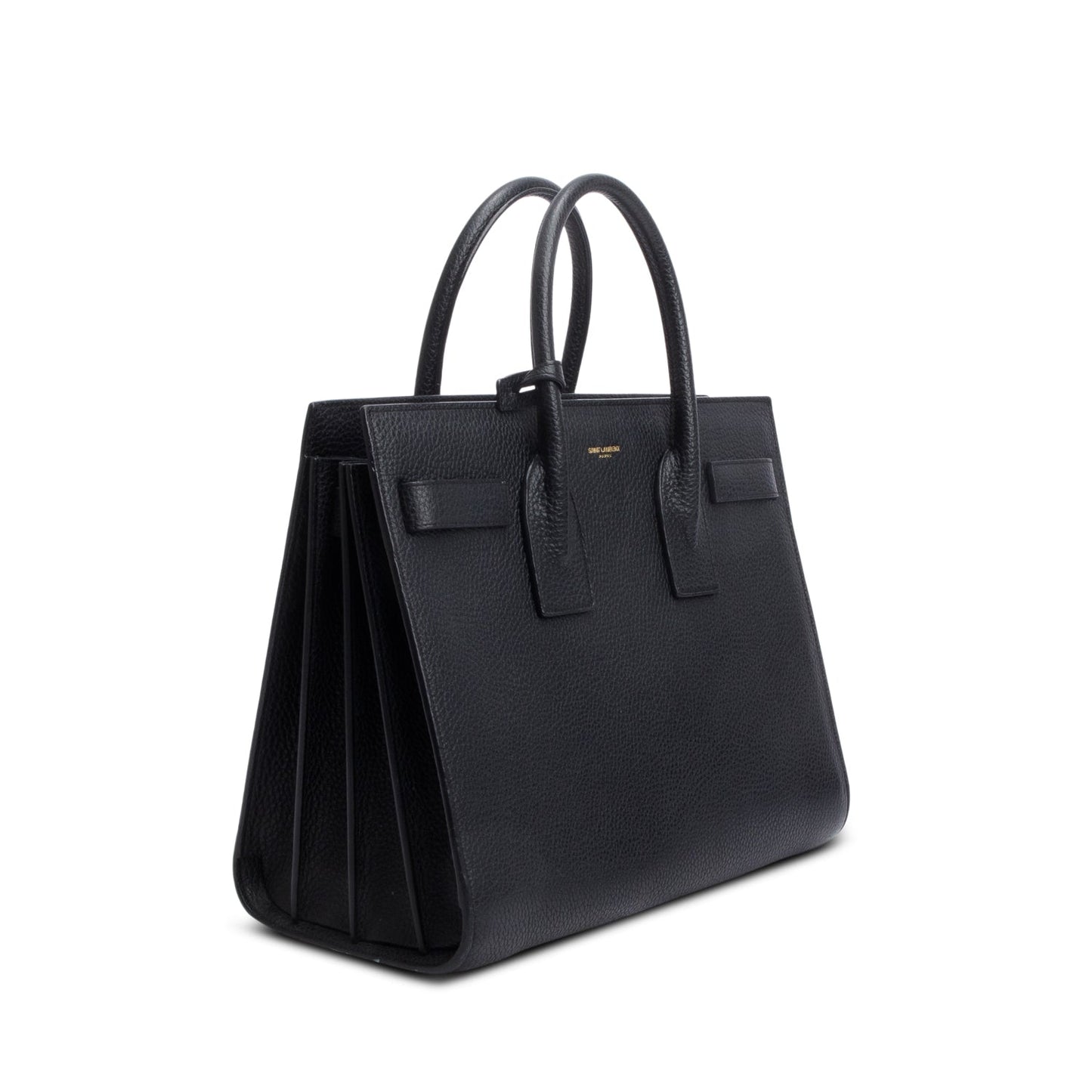 Saint Laurent Black Grained Leather Small Sac de Jour