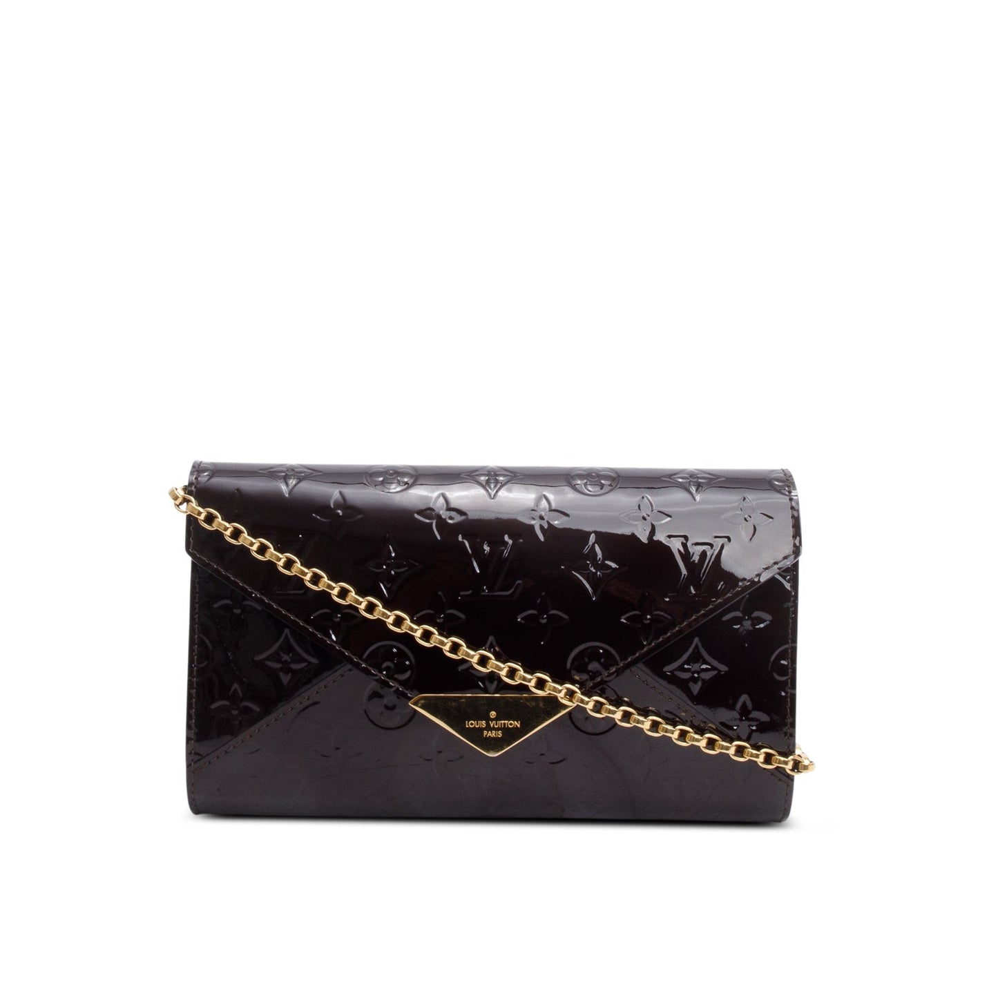 Louis Vuitton Burgundy Monogram Vernis Mira Chain Wallet