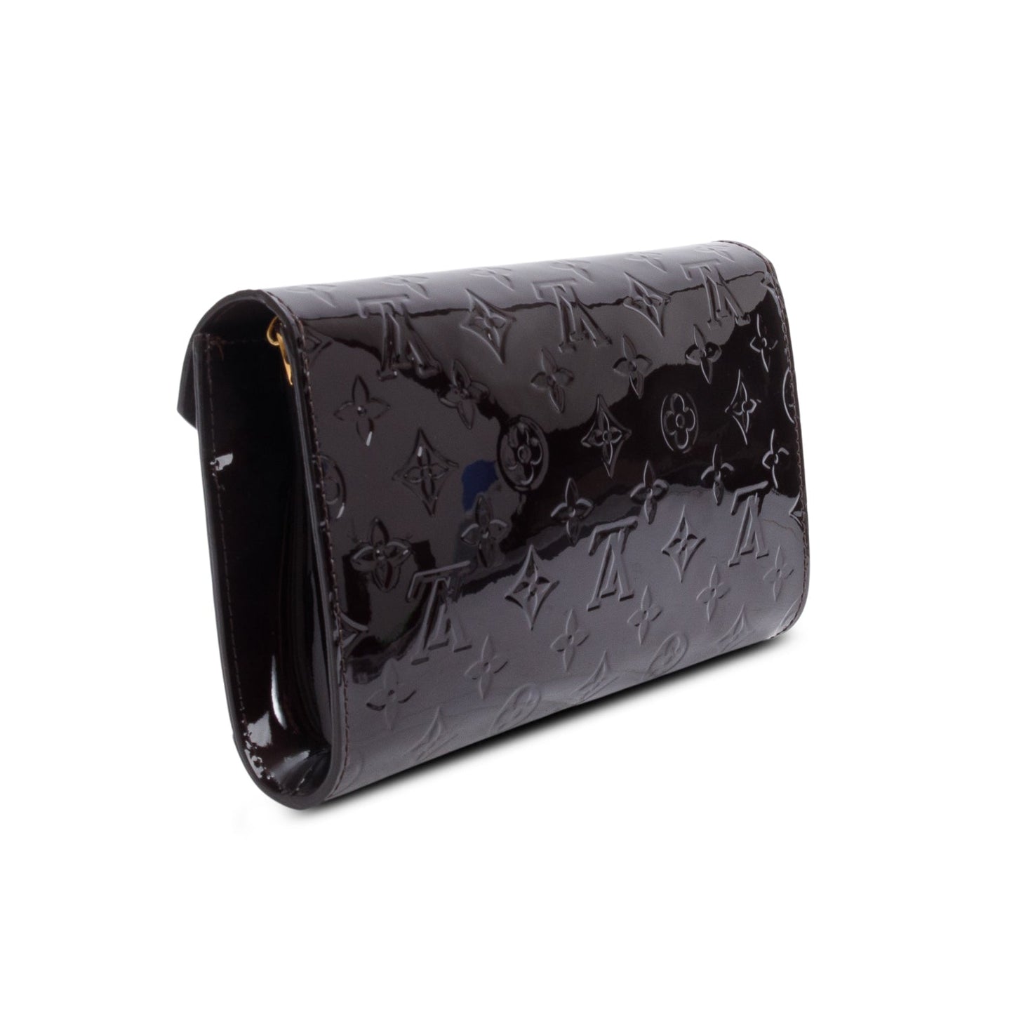 Louis Vuitton Burgundy Monogram Vernis Mira Chain Wallet