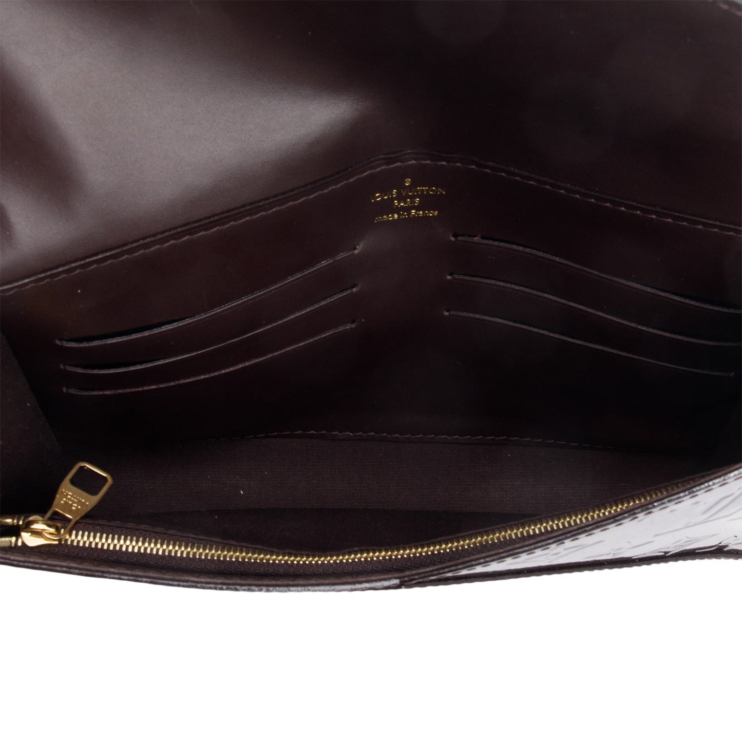 Louis Vuitton Burgundy Monogram Vernis Mira Chain Wallet