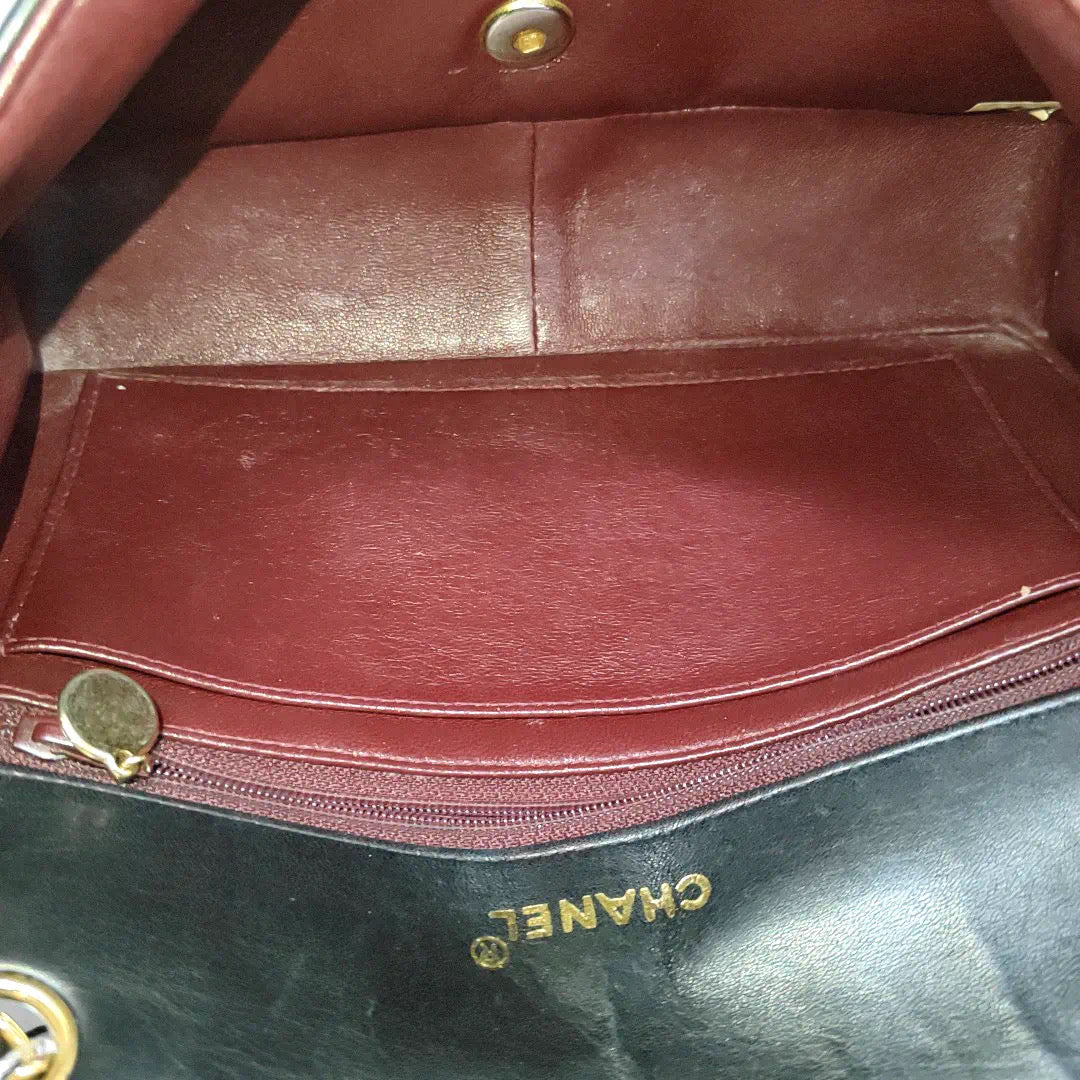 Chanel Diana CC Flap Bag Vintage 1989 Black Lambskin Leather with 24k Gold Hardware