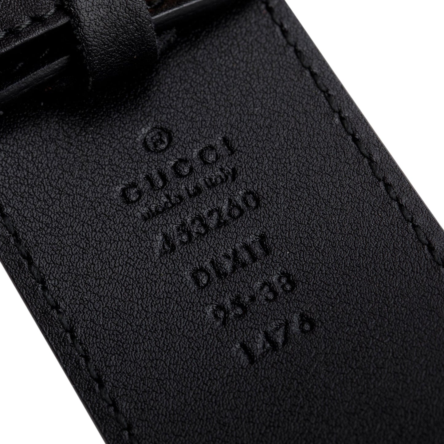 Gucci Black Leather GG Marmont Wide Belt With Pearls 95 38