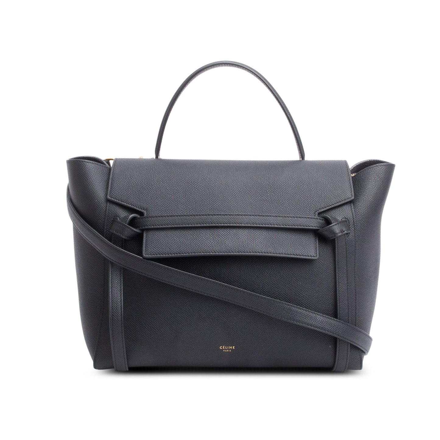 Celine Black Grained Leather Mini Belt Bag