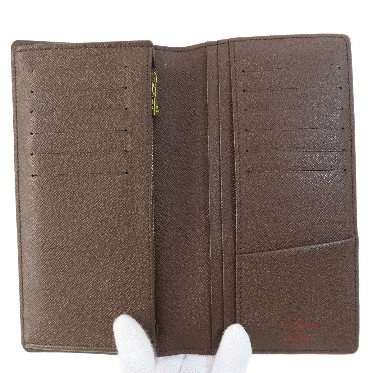 LOUIS VUITTON Long Wallet Purse N60017 Damier canvas Brown Portefeuilleï¿½EBrazza Former mens