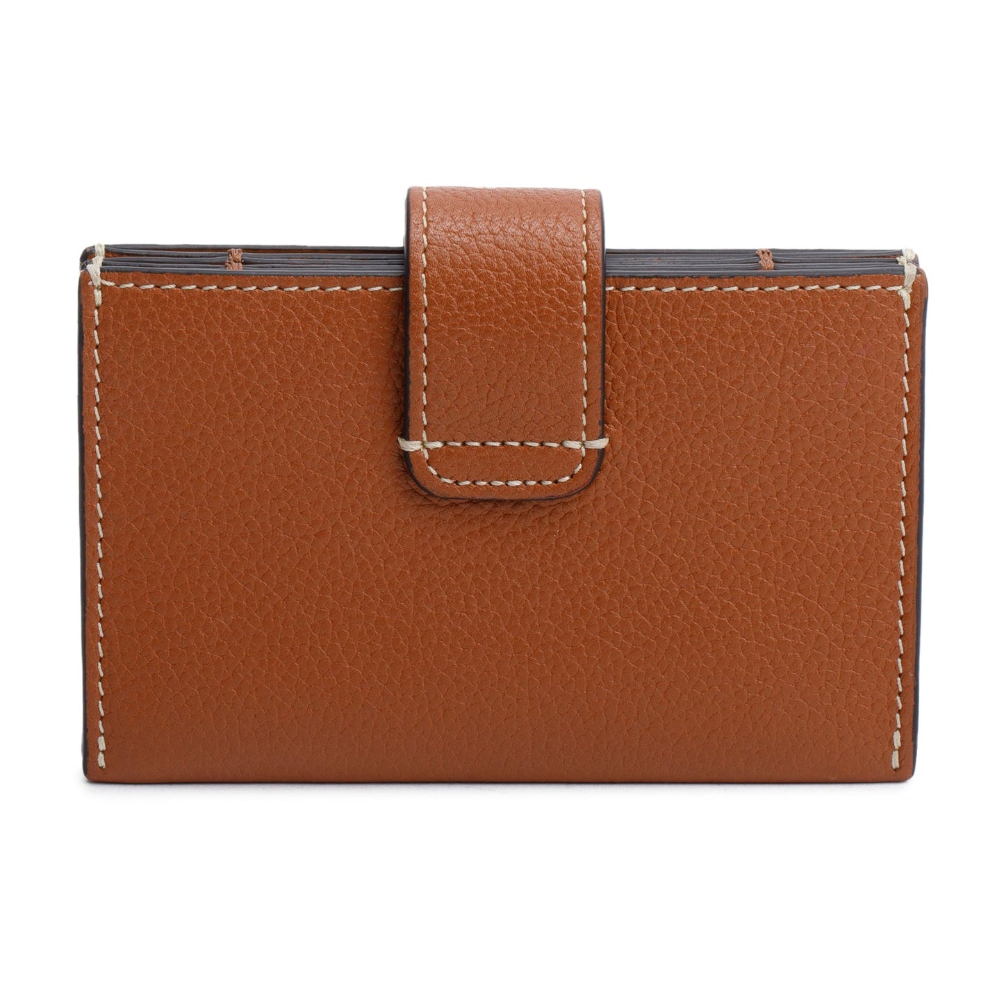 Celine 2025 Tan Supple Grained Calfskin Leather Accordeon Card Holder Nino