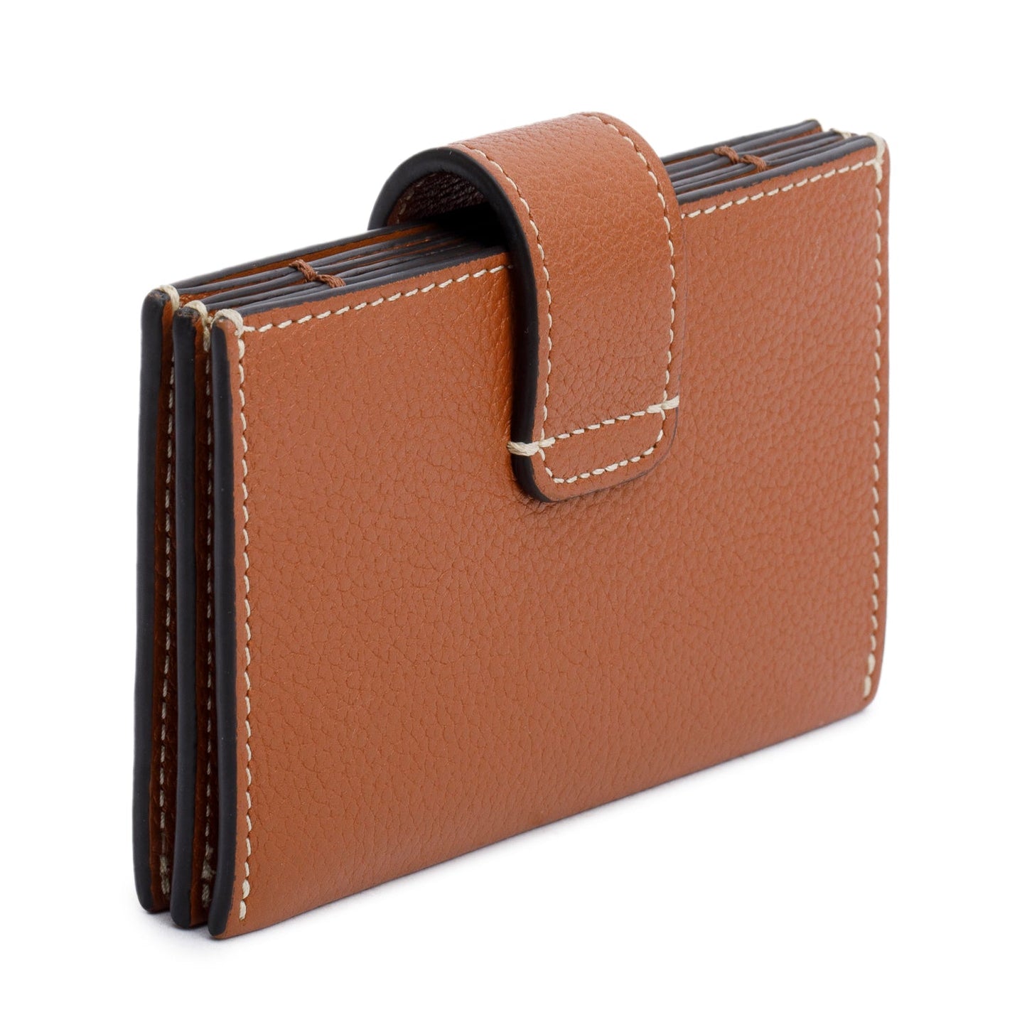 Celine 2025 Tan Supple Grained Calfskin Leather Accordeon Card Holder Nino
