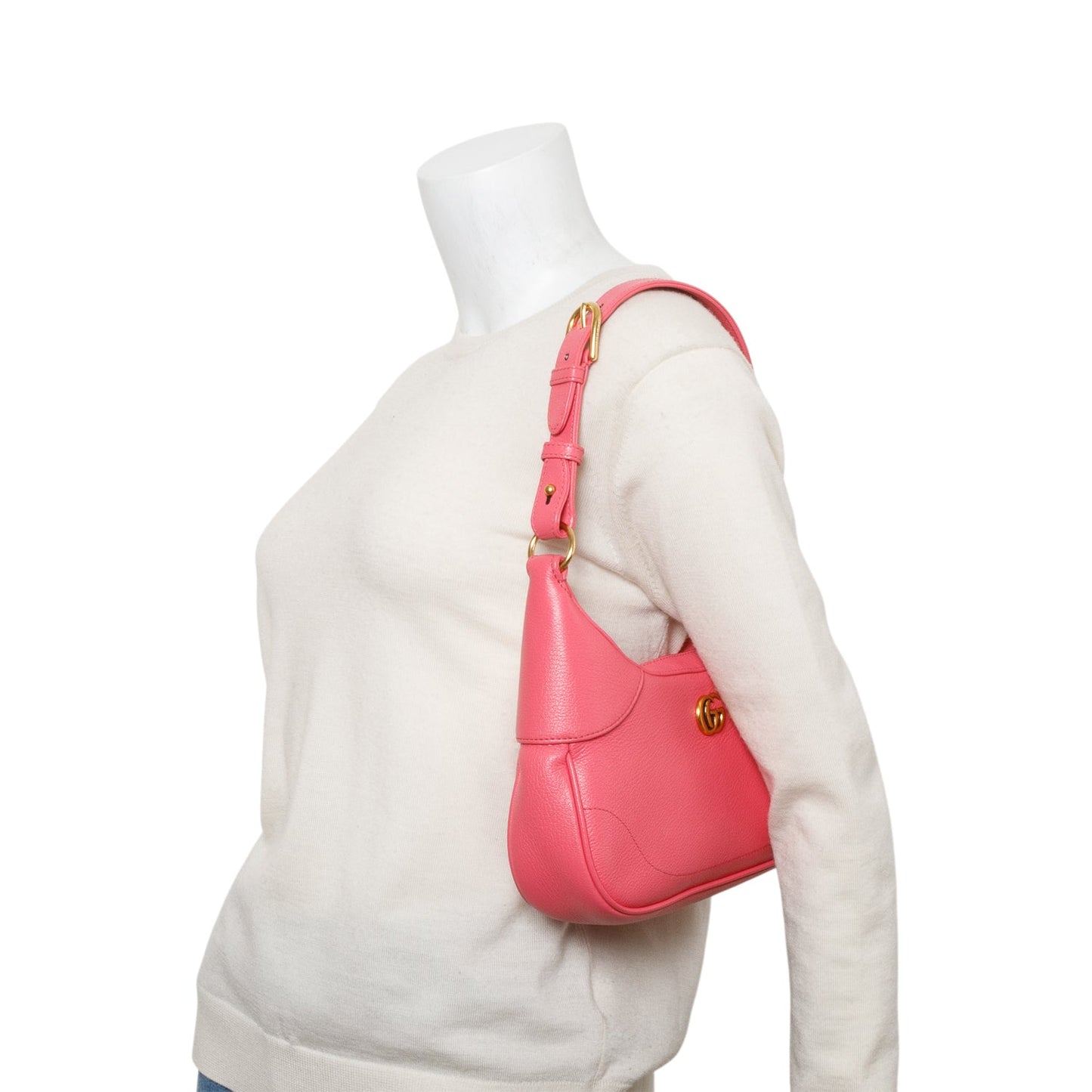 Gucci 2024 Pink Goatskin Small Aphrodite Shoulder Bag