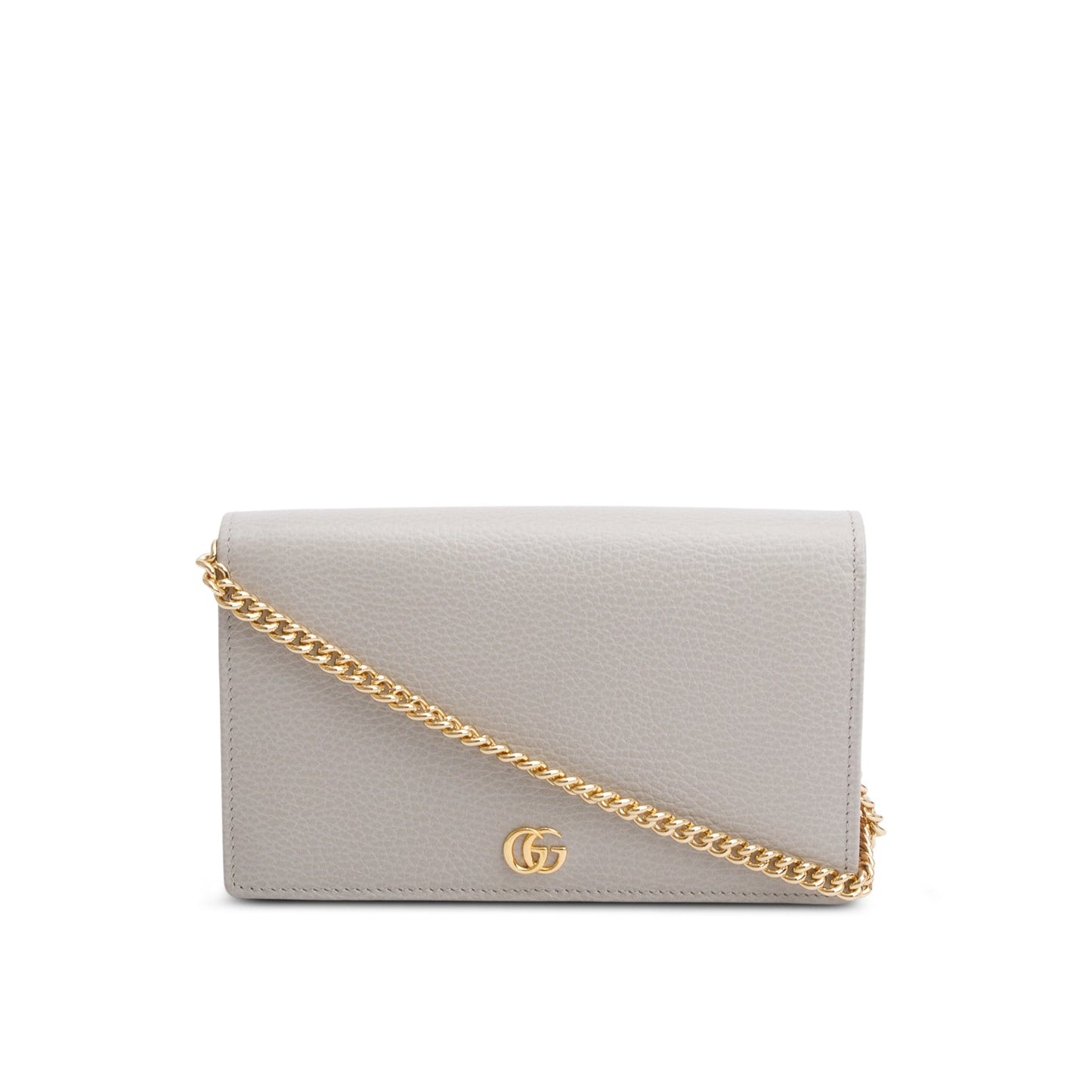 Gucci Grey/Pink Mini GG Marmont Chain Wallet