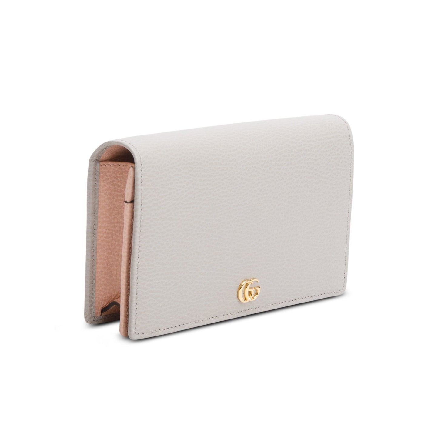 Gucci Grey/Pink Mini GG Marmont Chain Wallet