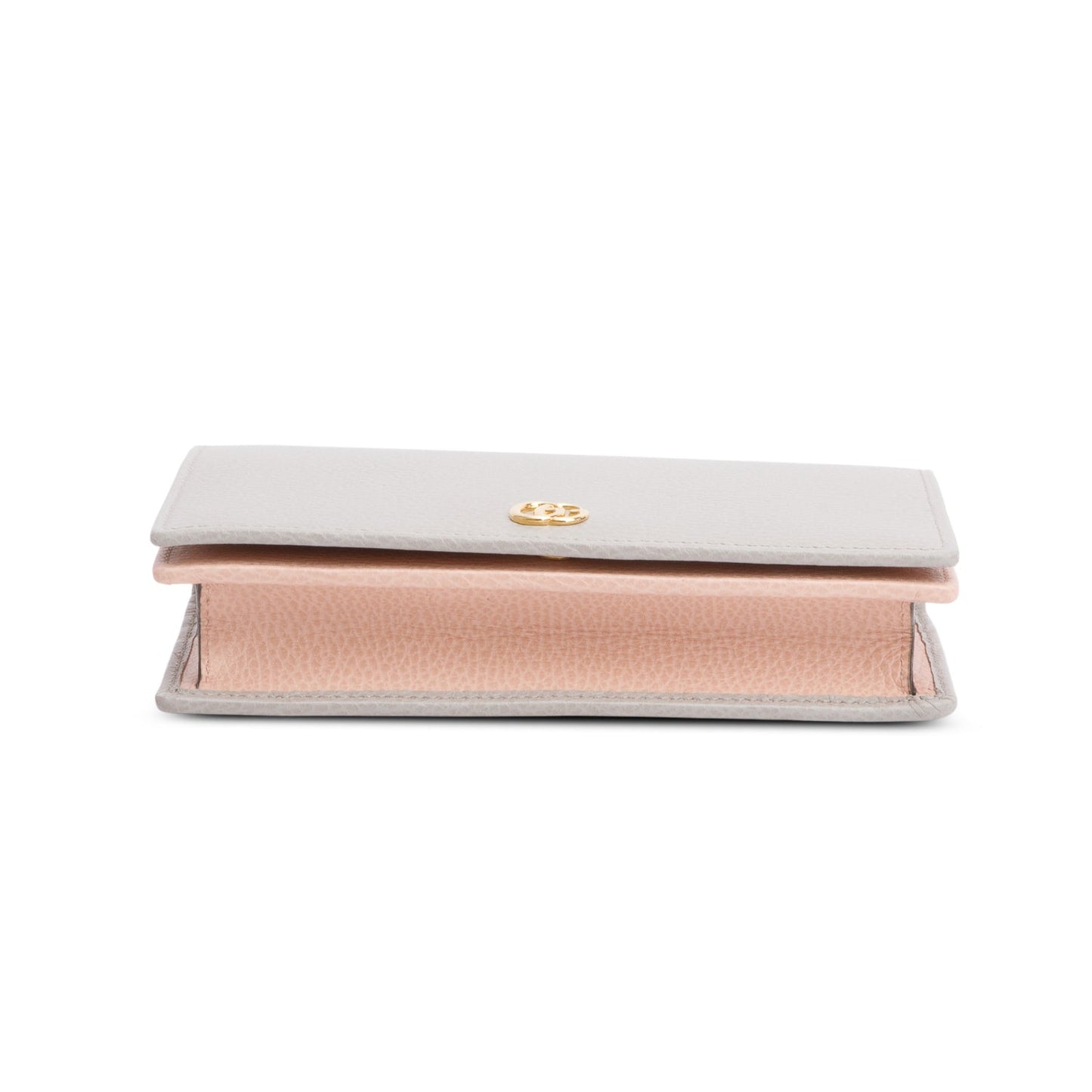 Gucci Grey/Pink Mini GG Marmont Chain Wallet