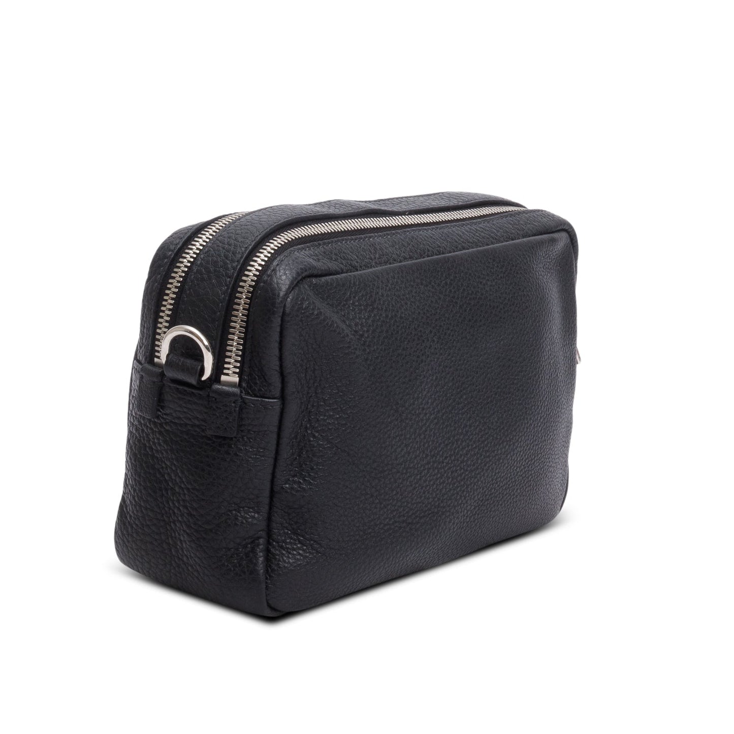 Prada Black Vitello Daino Soft Medium Double Zip Shoulder Bag