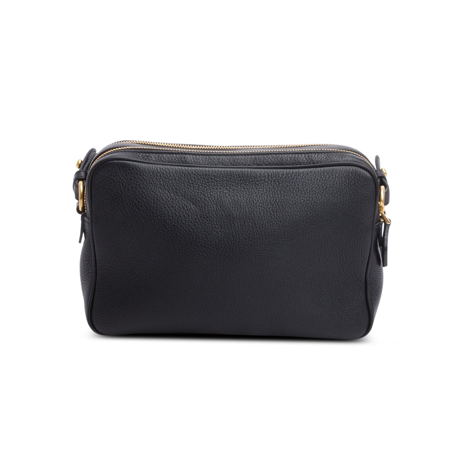 Prada Black Vitello Phenix Leather Camera Bag