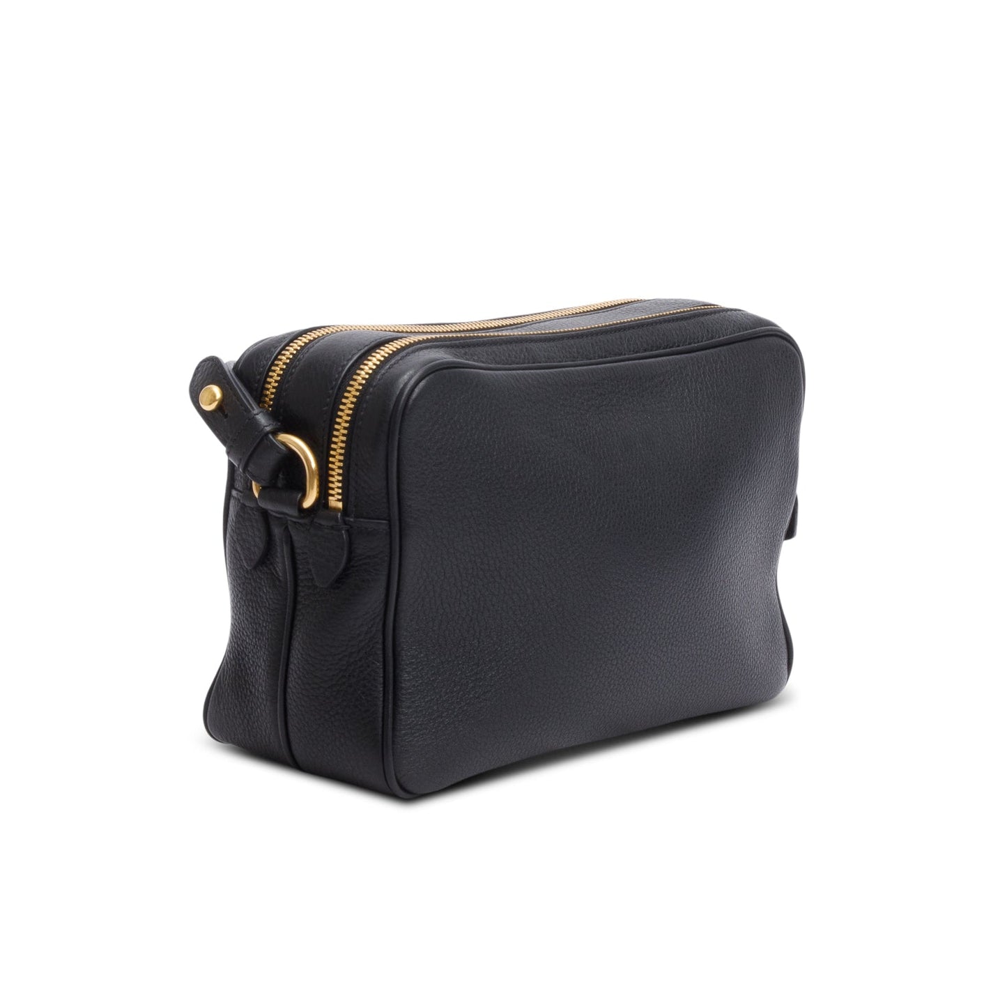 Prada Black Vitello Phenix Leather Camera Bag