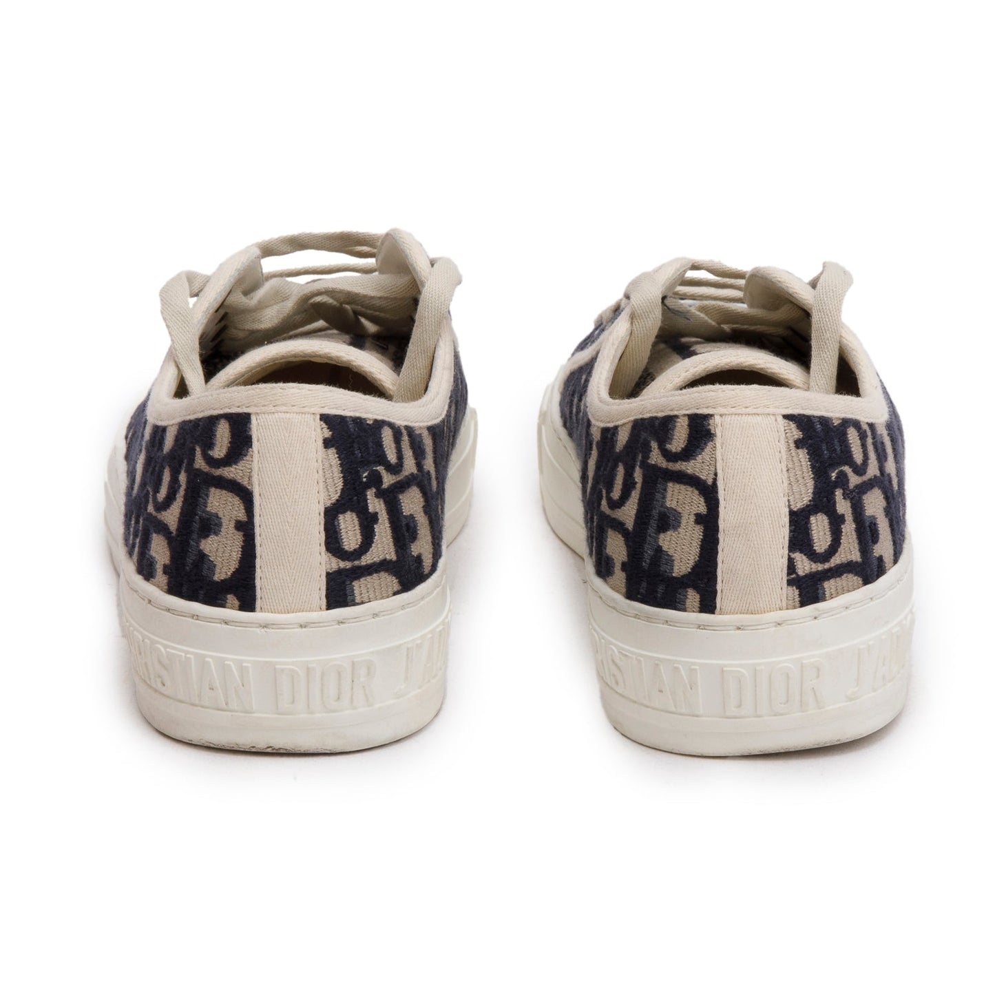 Christian Dior Deep Blue Oblique Embroidered Cotton Walk'n'Dior Sneakers, Size 37.5