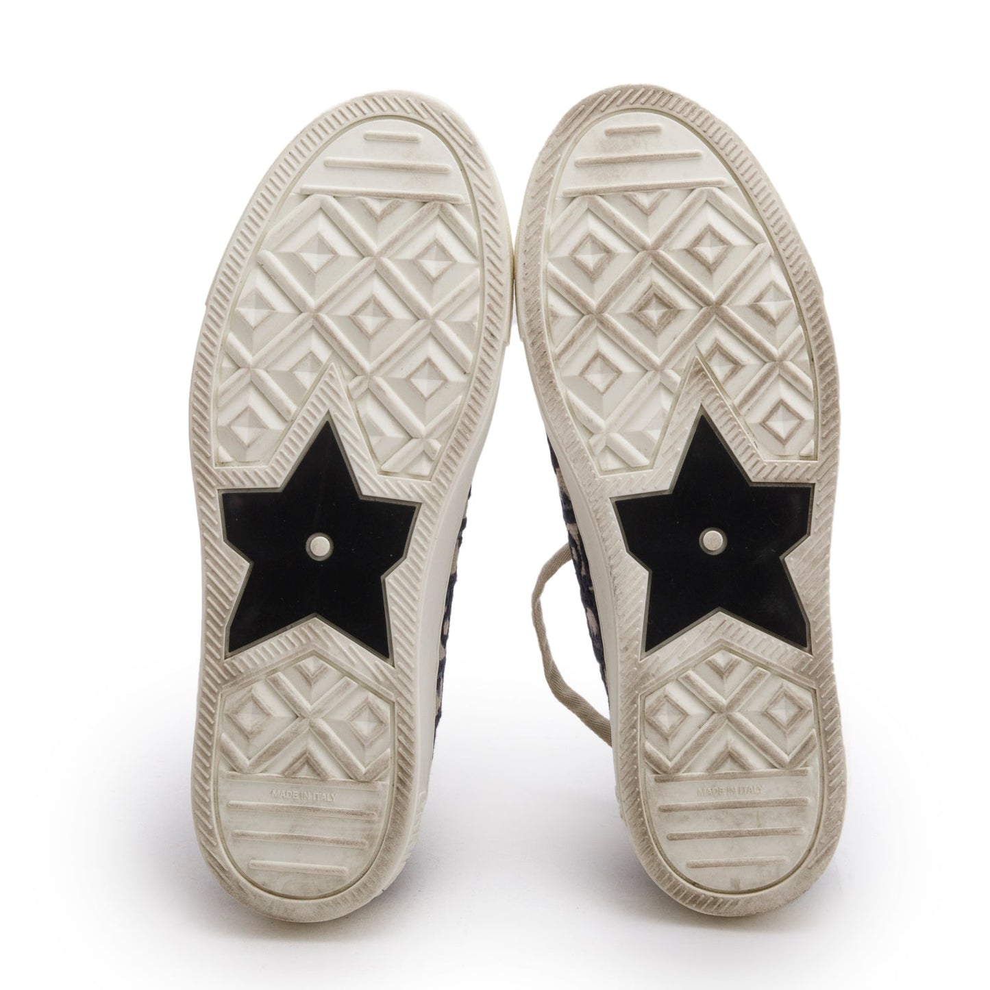 Christian Dior Deep Blue Oblique Embroidered Cotton Walk'n'Dior Sneakers, Size 37.5
