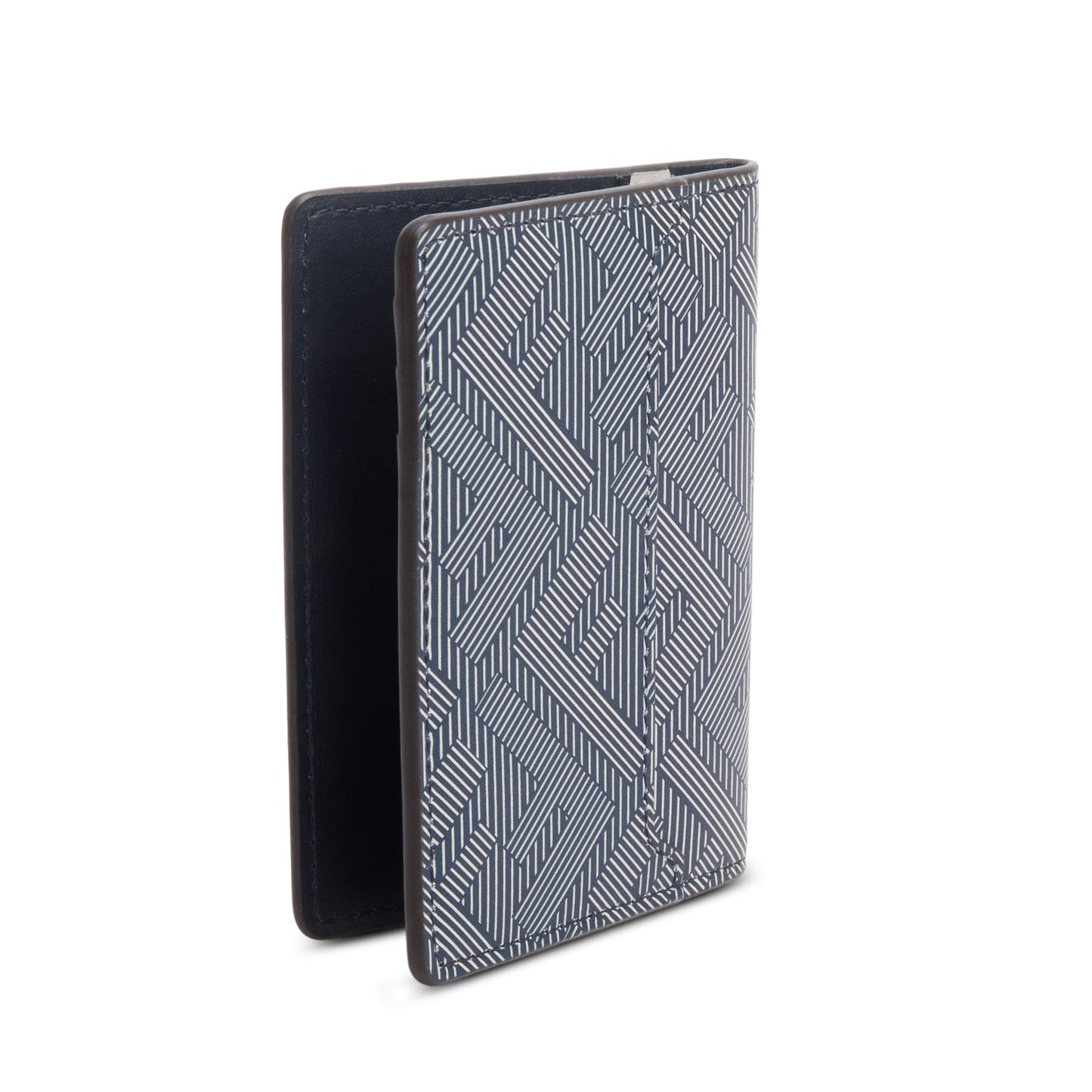 Fendi Grey FF Logo Leather Shadow Bifold Card Holder