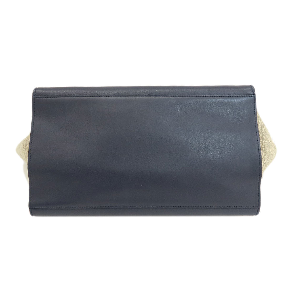 CELINE Tote Bag Leather, Canvas Navy Trapeze Women