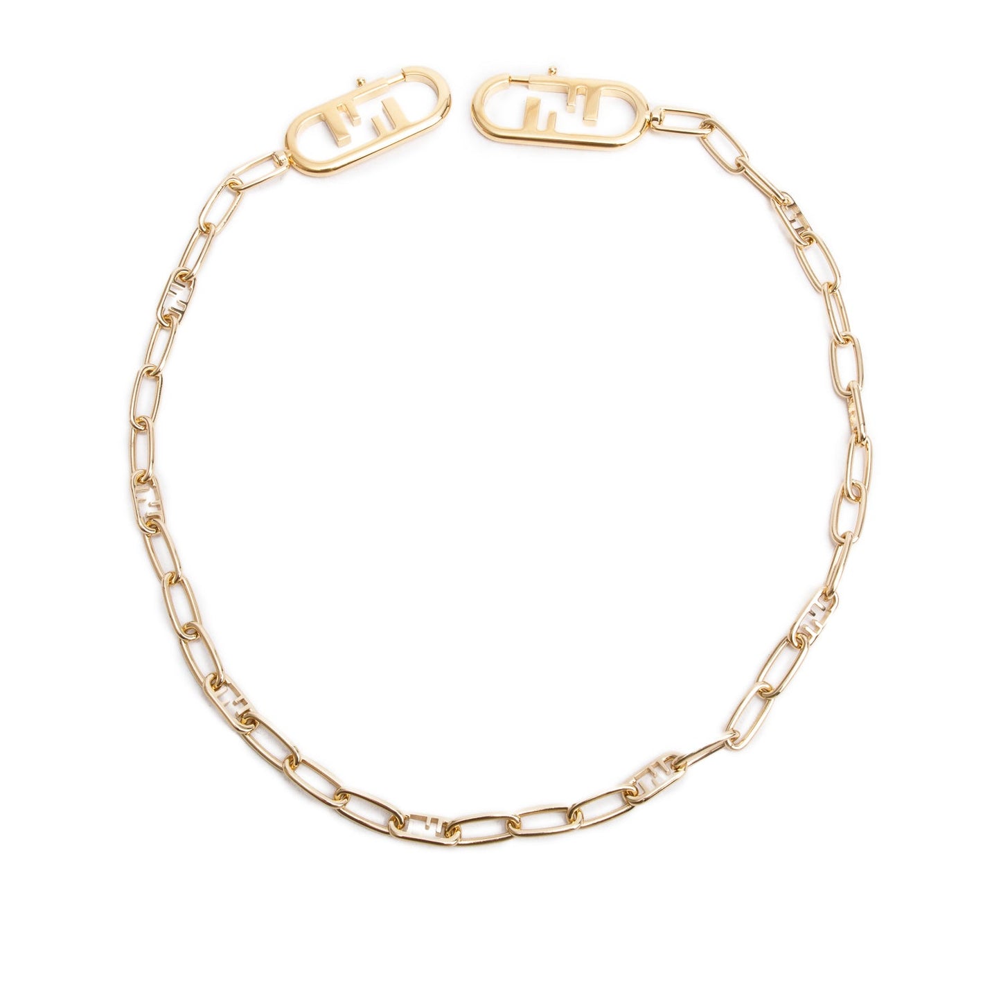 Fendi Gold-Tone Metal Chain O'Lock Strap You Bag Strap