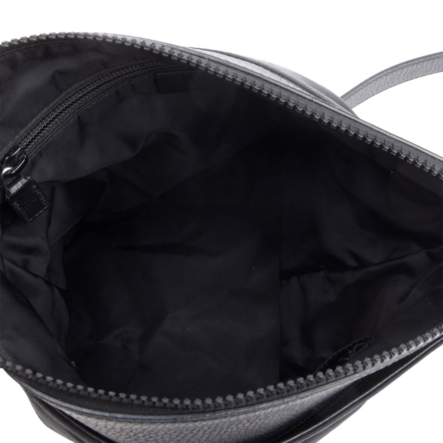 Gucci Black GG Nylon Dollar Calfskin Leather Trim Flat Messenger Bag